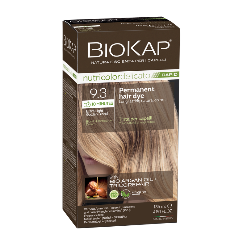 BioKap Nutricolor Delicato Rapid 9.3 Extra Light Golden Blond Permanent Hair Dye