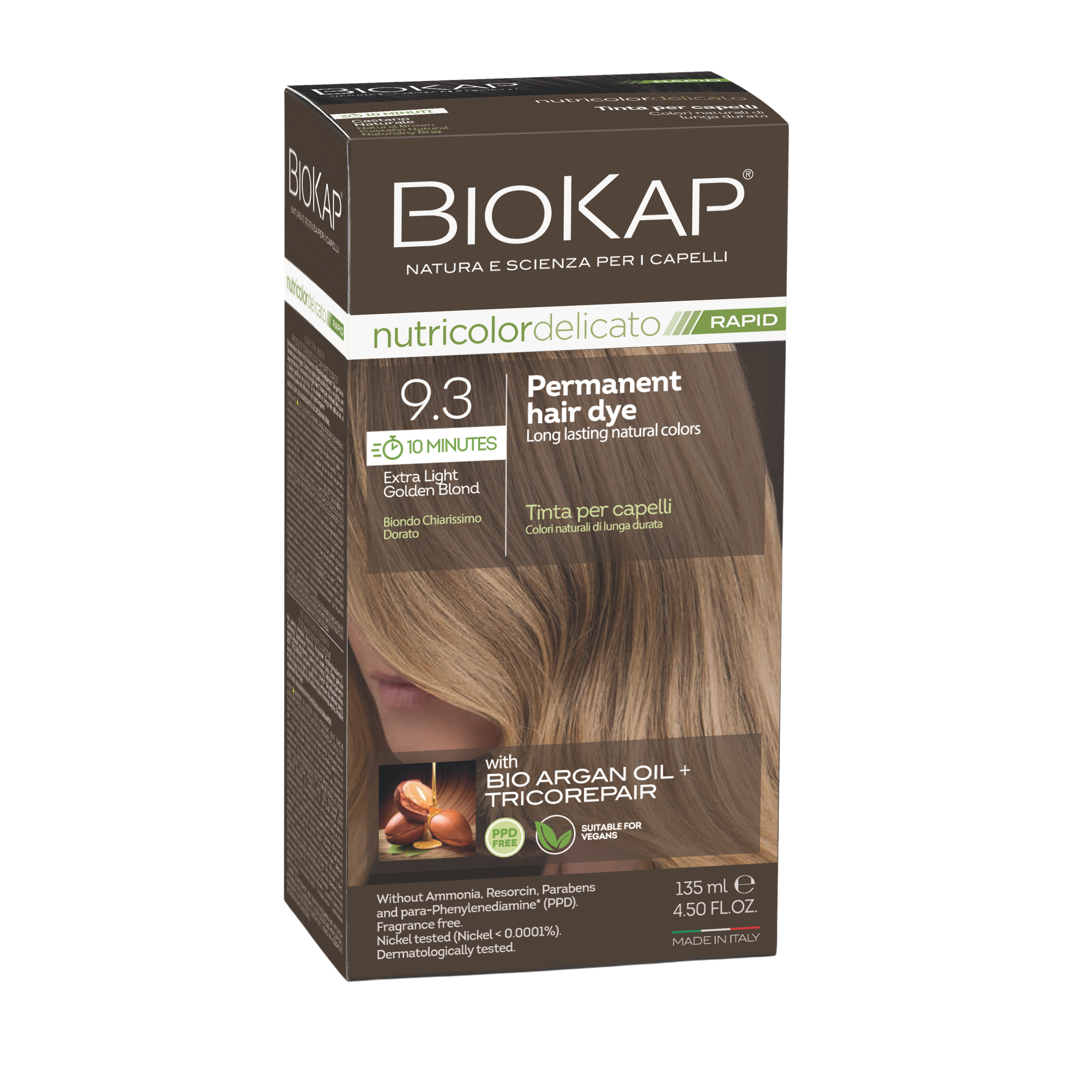 BioKap Nutricolor Delicato Rapid 9.3 Extra Light Golden Blond Permanent Hair Dye