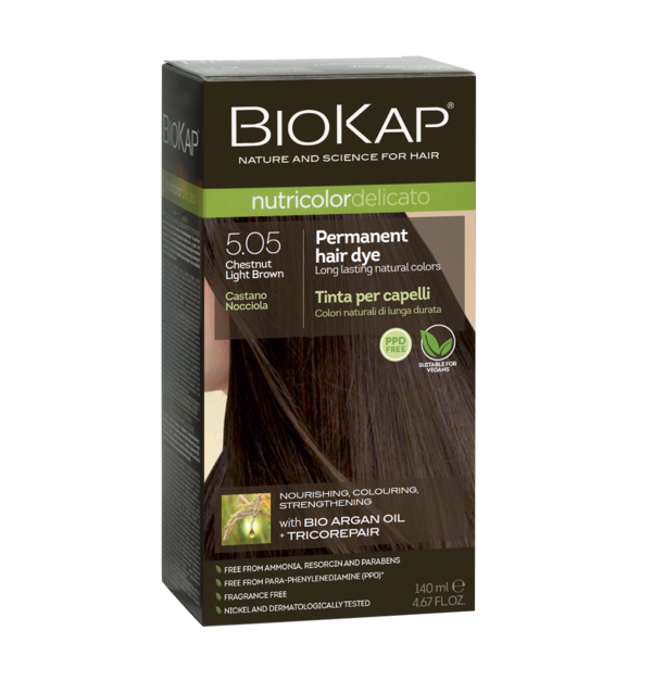 BioKap Nutricolor Delicato 5.05 Chestnut Light Brown Permanent Hair Dye
