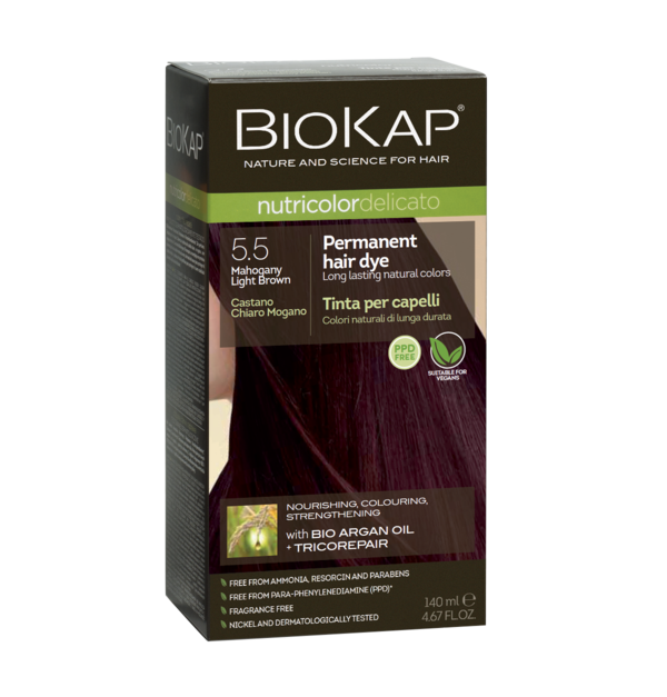 BioKap Nutricolor Delicato 5.5 Mahogany Light Brown Permanent Hair Dye