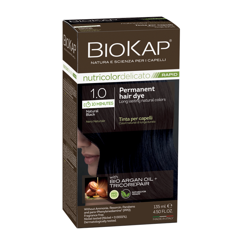 BioKap Nutricolor Delicato Rapid 1.0 Natural Black Permanent Hair Dye