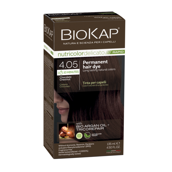 BioKap Nutricolor Delicato Rapid 4.05 Chocolate Chestnut Permanent Hair Dye