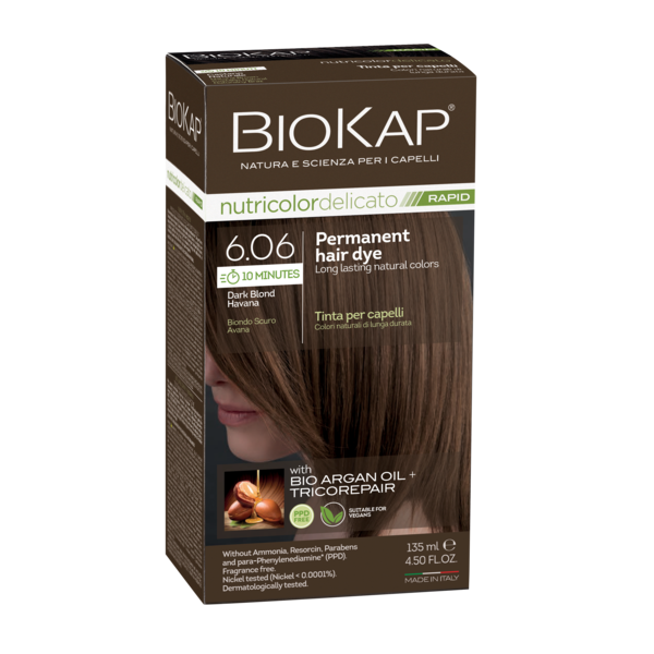 BioKap Nutricolor Delicato Rapid 6.06 Dark Blond Havana Permanent Hair Dye