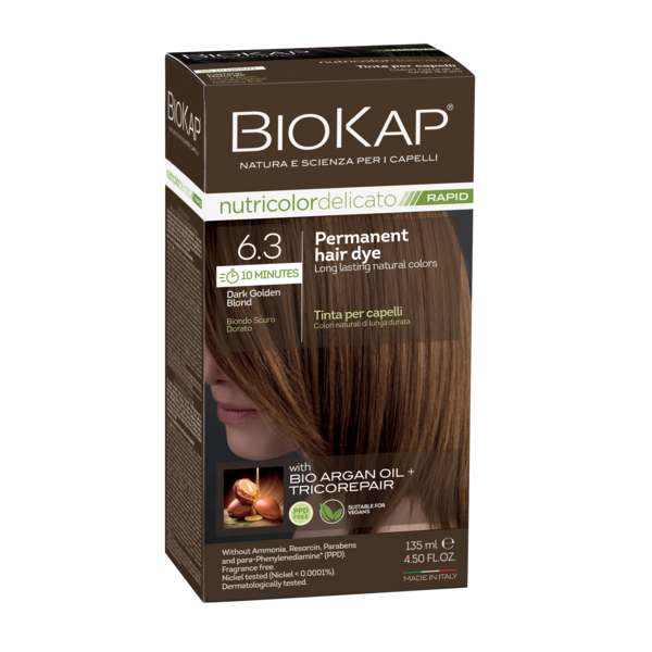 BioKap Nutricolor Delicato Rapid 6.3 Dark Golden Blond Permanent Hair Dye
