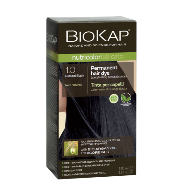 BioKap Nutricolor Delicato 1.0 Natural Black Permanent Hair Dye