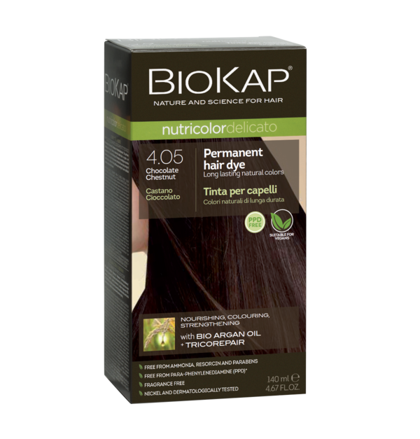 BioKap Nutricolor Delicato 4.05 Chocolate Chestnut Permanent Hair Dye