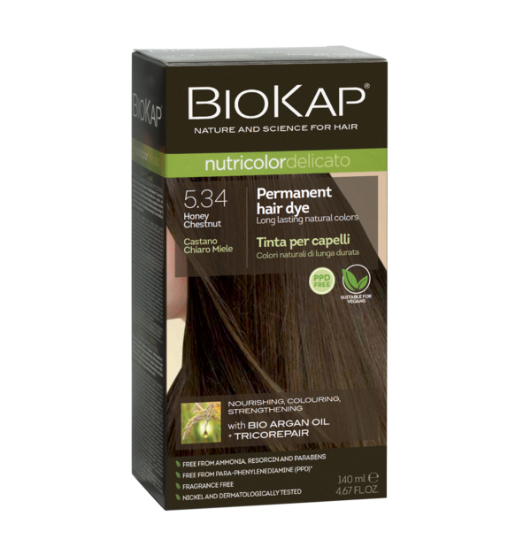 BioKap Nutricolor Delicato 5.34 Honey Chestnut Permanent Hair Dye