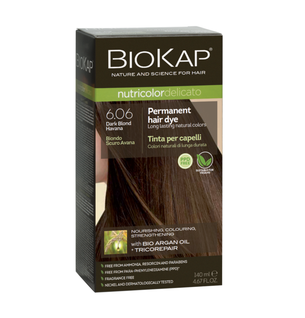 BioKap Nutricolor Delicato 6.06 Dark Blond Havana Permanent Hair Dye