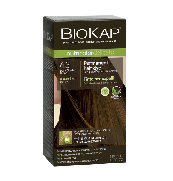BioKap Nutricolor Delicato 6.3 Dark Golden Blond Permanent Hair Dye