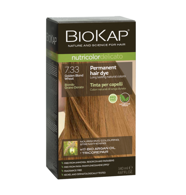 BioKap Nutricolor Delicato 7.33 Golden Blond Wheat Permanent Hair Dye
