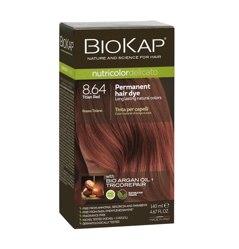 BioKap Nutricolor Delicato 8.64 Titian Red Permanent Hair Dye